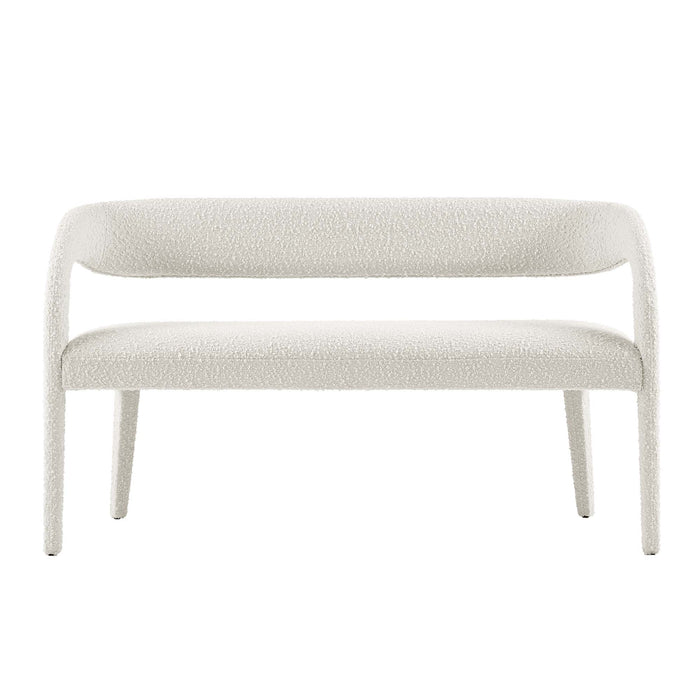 Pinnacle Boucle Fabric Accent Bench