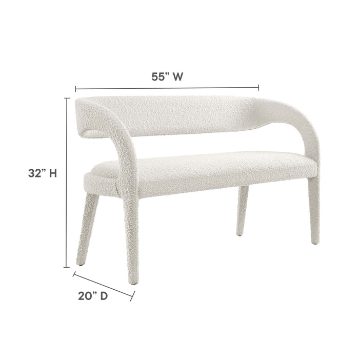 Pinnacle Boucle Fabric Accent Bench