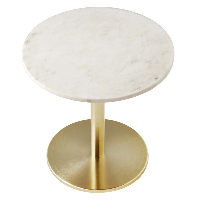 Viva Round White Marble Side Table