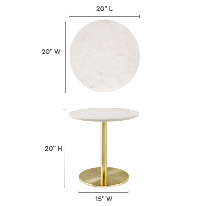 Viva Round White Marble Side Table