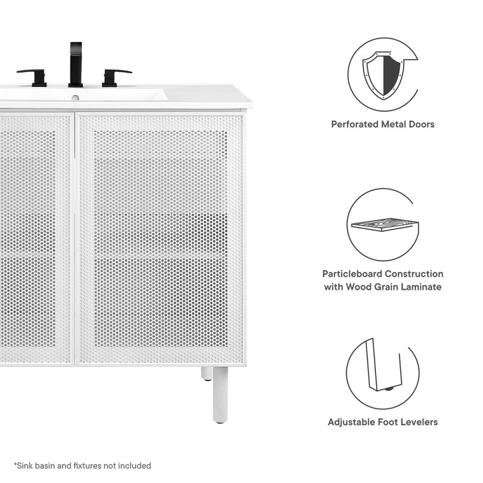 Calla 36" Perforated Metal Bathroom Vanity Cabinet (Sink Basin Not Included)