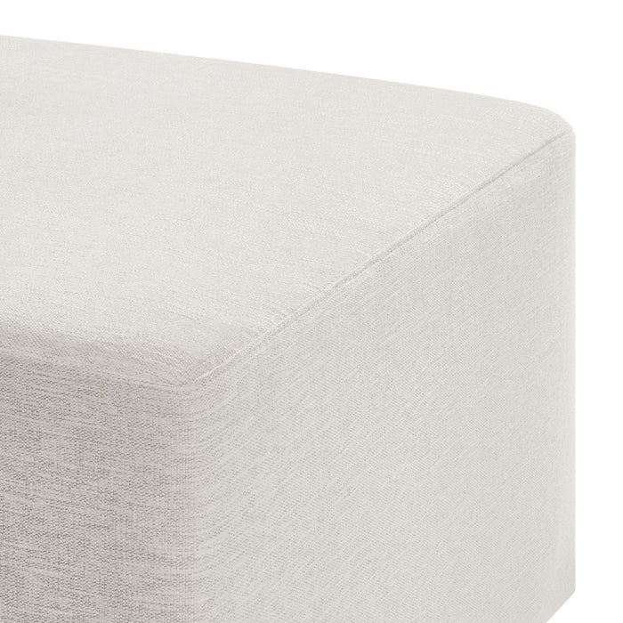 Callum Large 28" Square Woven Heathered Fabric Upholstered Ottoman