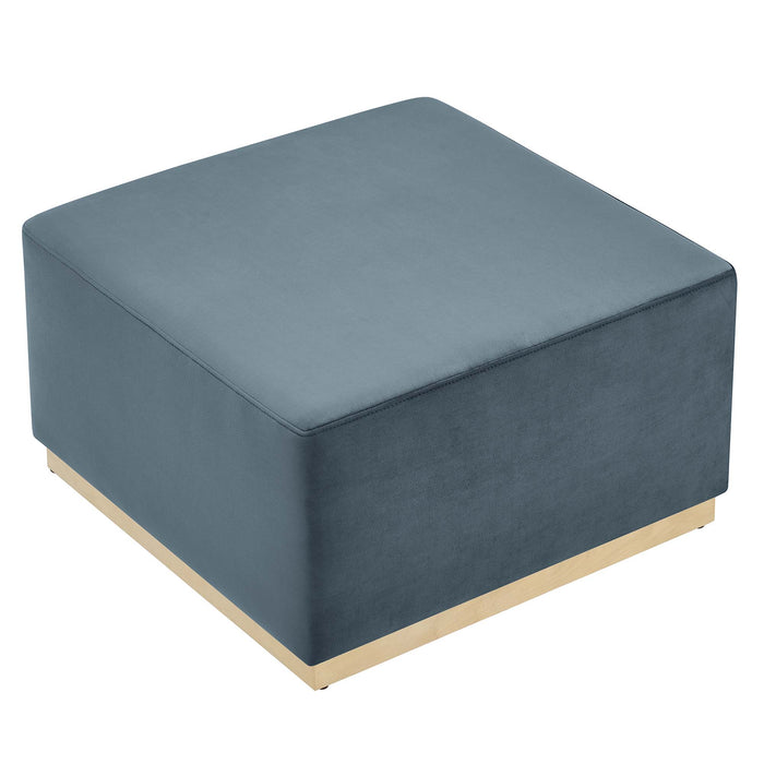 Tilden Large 28" Square Performance Velvet Upholstered Ottoman