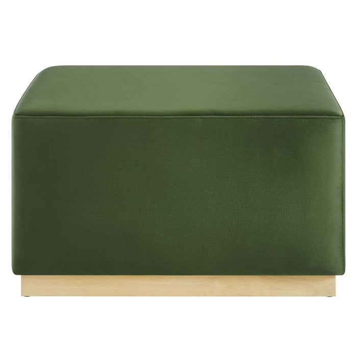 Tilden Large 28" Square Performance Velvet Upholstered Ottoman