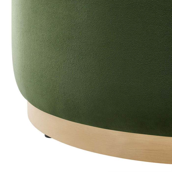 Tilden Large 29" Round Performance Velvet Upholstered Ottoman