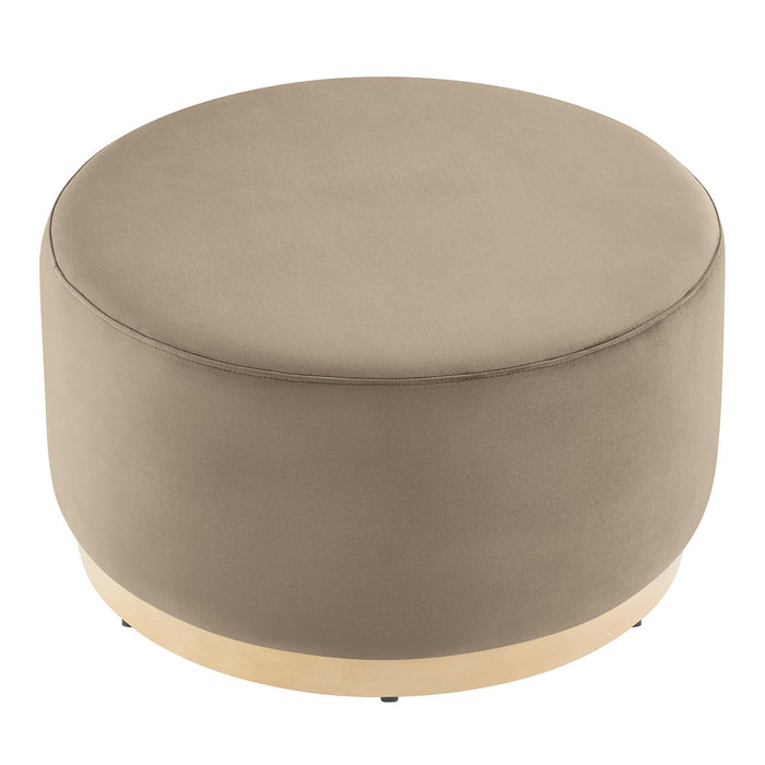 Tilden Large 29" Round Performance Velvet Upholstered Ottoman