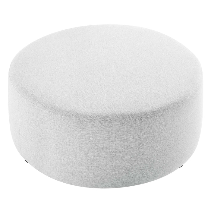 Callum Large 38" Round Woven Heathered Fabric Upholstered Ottoman