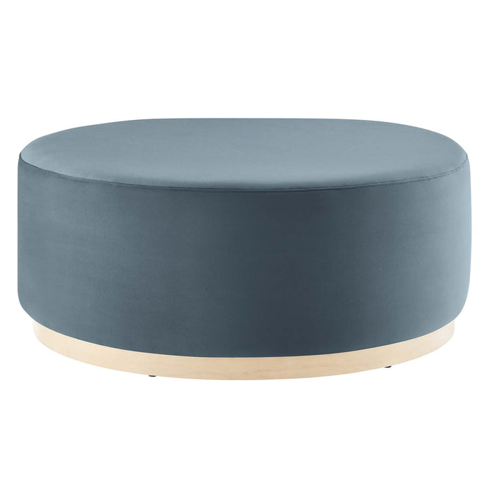 Tilden Large 38" Round Performance Velvet Upholstered Ottoman