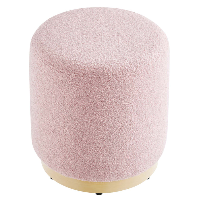 Tilden 16" Round Sherpa Upholstered Ottoman