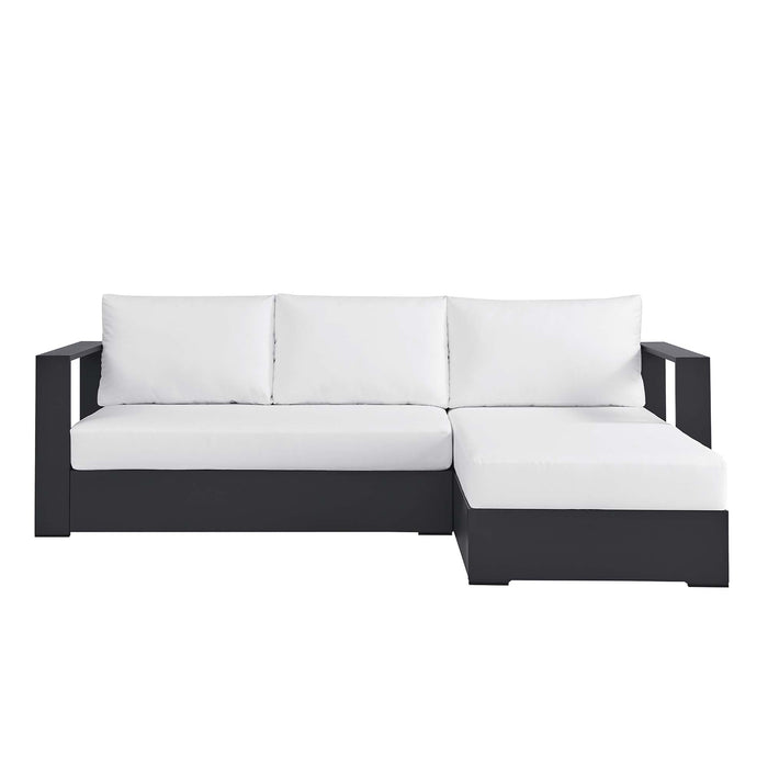 Tahoe Outdoor Patio Powder-Coated Aluminum 2-Piece Right-Facing Chaise Sectional Sofa Set