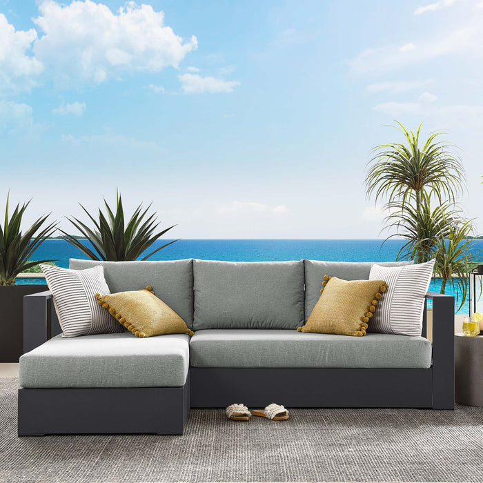 Tahoe Outdoor Patio Powder-Coated Aluminum 2-Piece Left-Facing Chaise Sectional Sofa Set