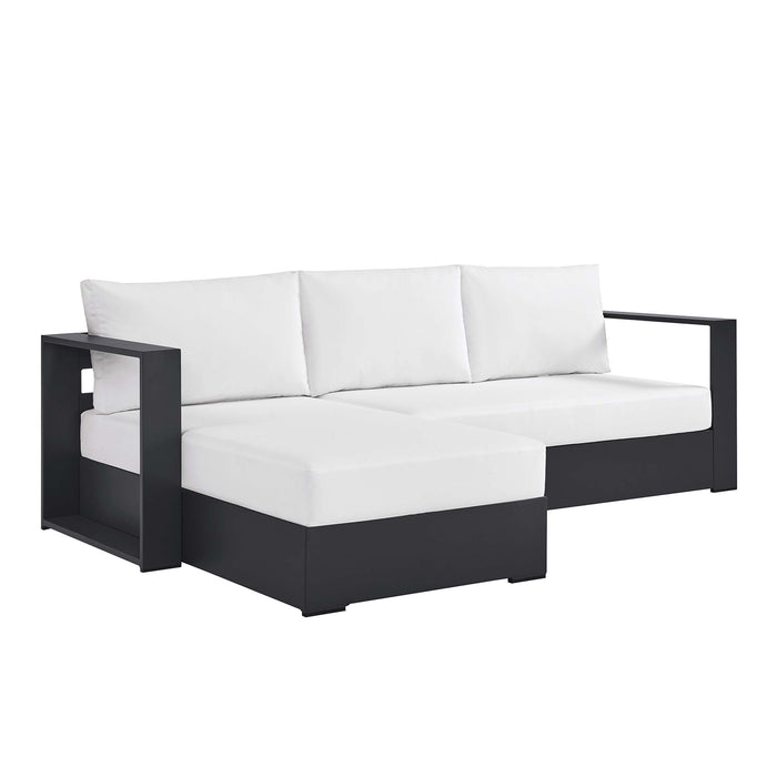 Tahoe Outdoor Patio Powder-Coated Aluminum 2-Piece Left-Facing Chaise Sectional Sofa Set