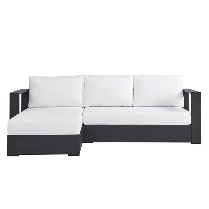 Tahoe Outdoor Patio Powder-Coated Aluminum 2-Piece Left-Facing Chaise Sectional Sofa Set