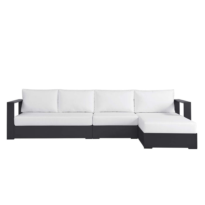 Tahoe Outdoor Patio Powder-Coated Aluminum 3-Piece Right-Facing Chaise Sectional Sofa Set