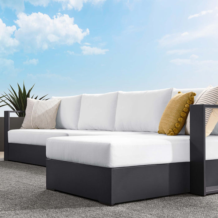 Tahoe Outdoor Patio Powder-Coated Aluminum 3-Piece Right-Facing Chaise Sectional Sofa Set