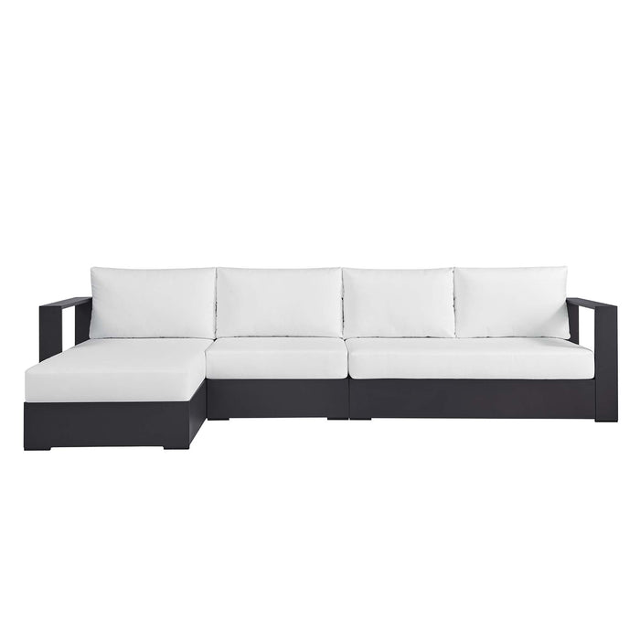 Tahoe Outdoor Patio Powder-Coated Aluminum 3-Piece Left-Facing Chaise Sectional Sofa Set