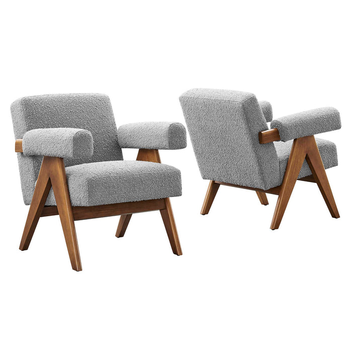 Lyra Boucle Fabric Armchair - Set of 2