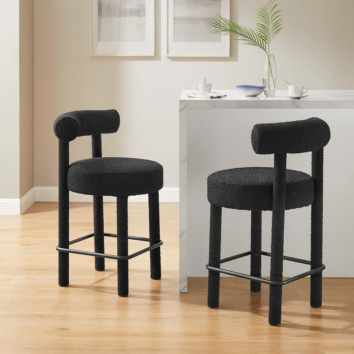 Toulouse Boucle Fabric Counter Stool - Set of 2