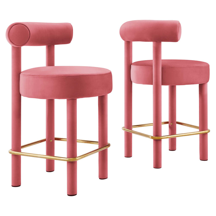 Toulouse Performance Velvet Counter Stool - Set of 2