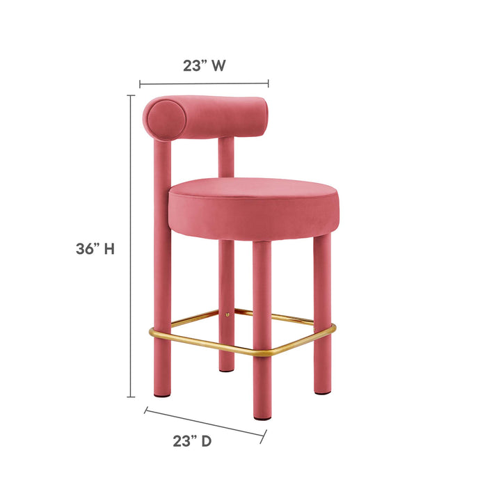 Toulouse Performance Velvet Counter Stool - Set of 2