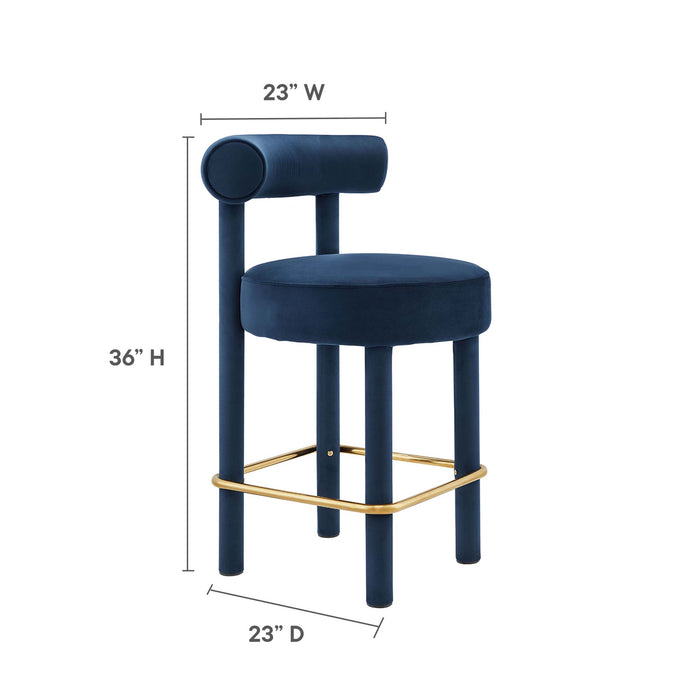 Toulouse Performance Velvet Counter Stool - Set of 2