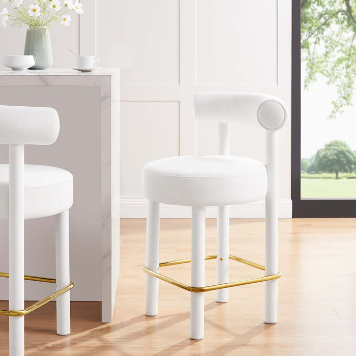 Toulouse Performance Velvet Counter Stool - Set of 2