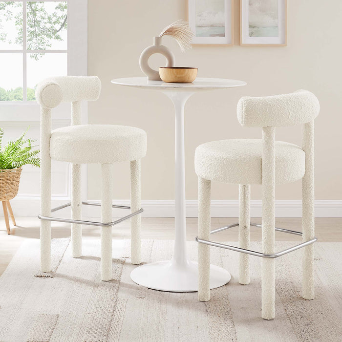 Toulouse Boucle Fabric Bar Stool - Set of 2