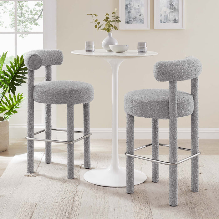 Toulouse Boucle Fabric Bar Stool - Set of 2