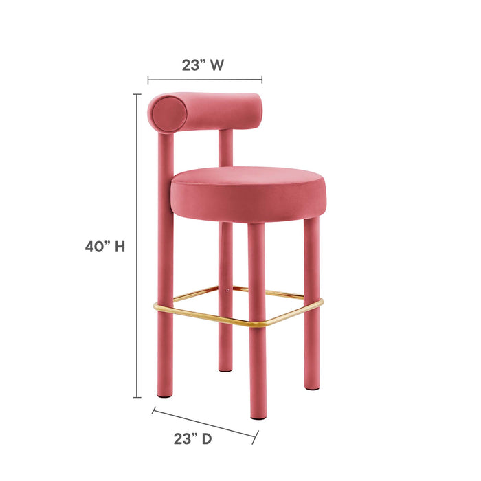 Toulouse Performance Velvet Bar Stool - Set of 2