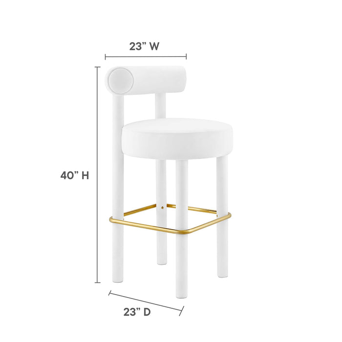 Toulouse Performance Velvet Bar Stool - Set of 2