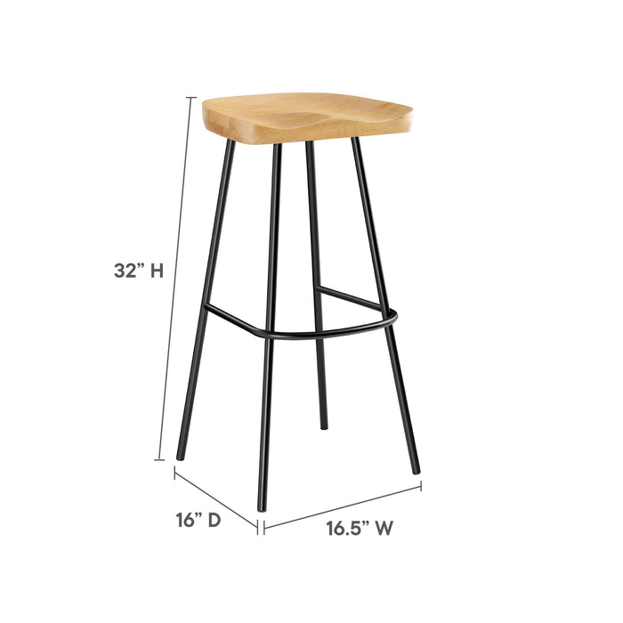 Concord Backless Wood Bar Stools - Set of 2