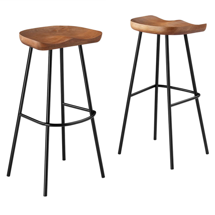 Concord Backless Wood Bar Stools - Set of 2