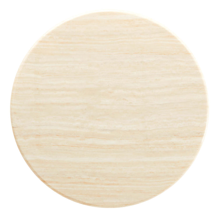 Lippa 36” Round Artificial Travertine  Coffee Table