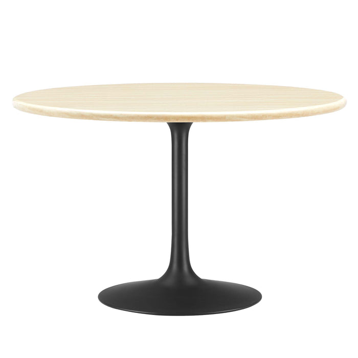 Lippa 48" Round Artificial Travertine  Dining Table