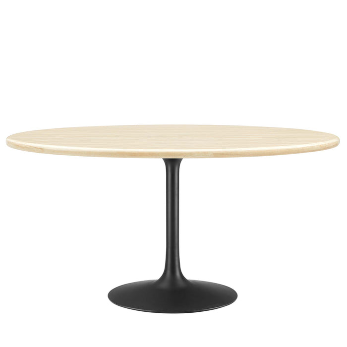 Lippa 60” Oval Artificial Travertine  Dining Table