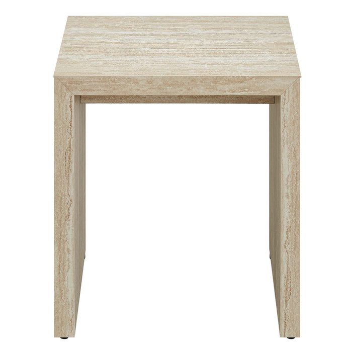 Mirella Faux Travertine Side Table