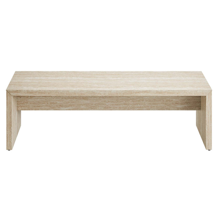 Mirella 62" Faux Travertine Long Bench