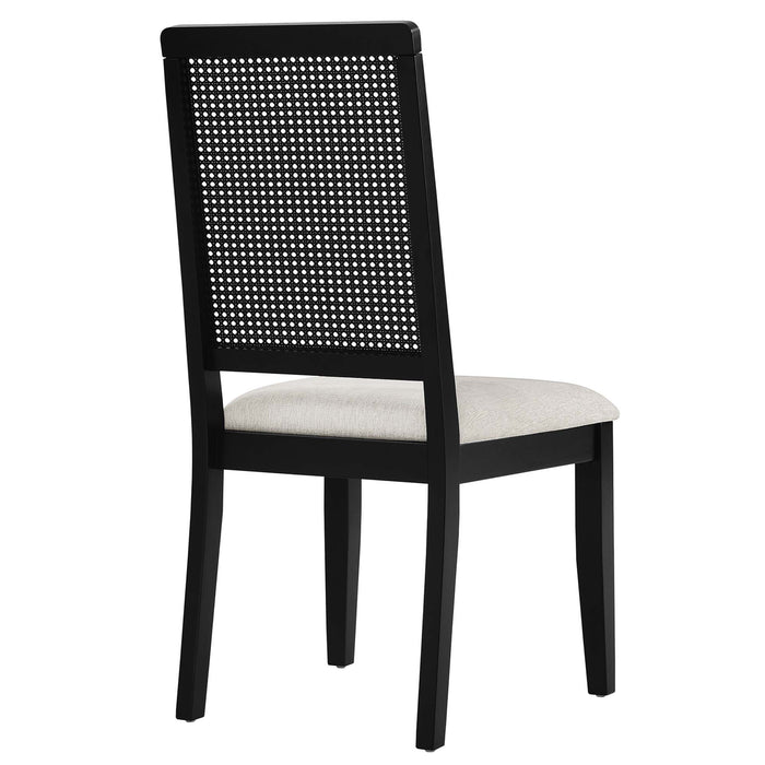 Arlo Faux Rattan and Wood Dining Side Chairs - Set of 2