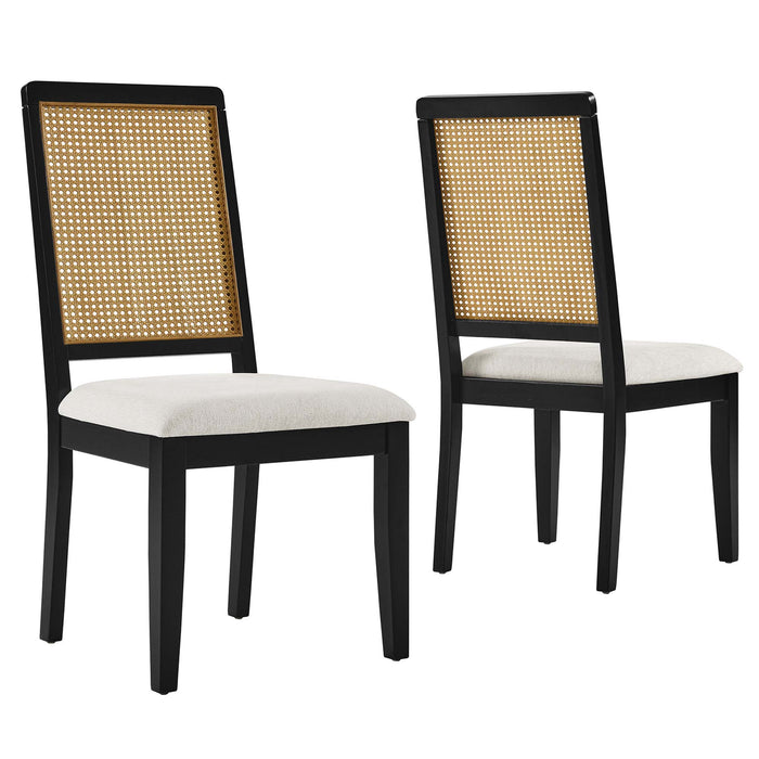 Arlo Faux Rattan and Wood Dining Side Chairs - Set of 2