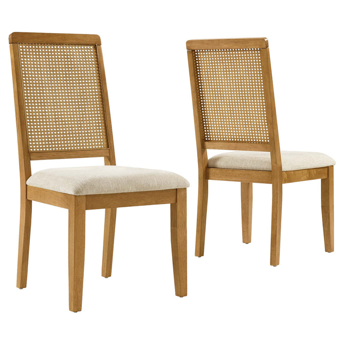 Arlo Faux Rattan and Wood Dining Side Chairs - Set of 2