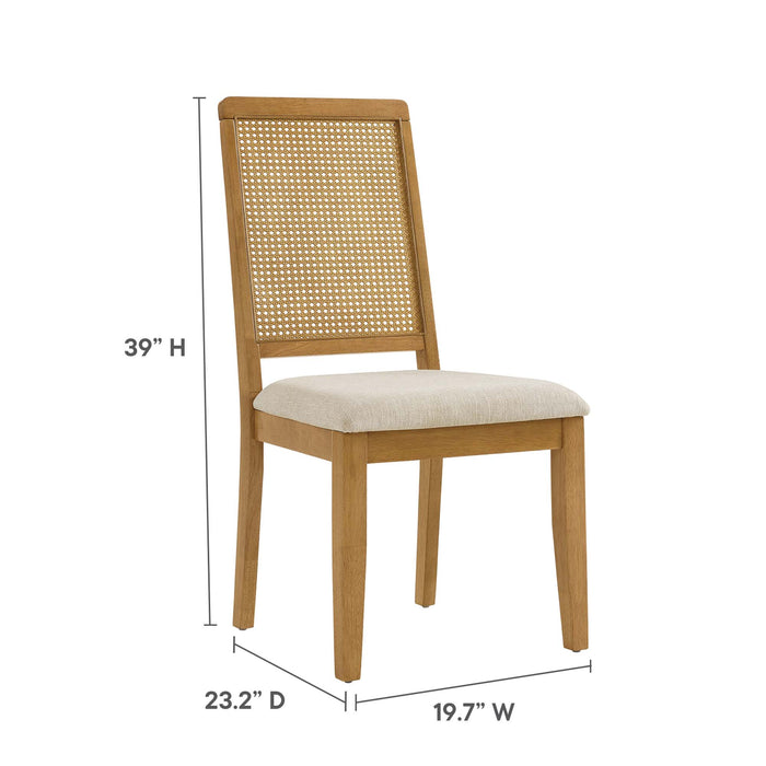 Arlo Faux Rattan and Wood Dining Side Chairs - Set of 2