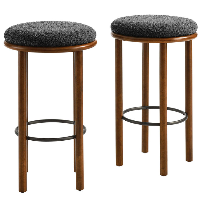 Fable Boucle Fabric Bar Stools - Set of 2