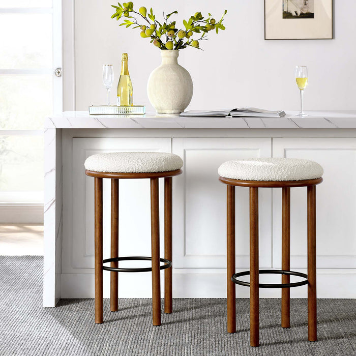 Fable Boucle Fabric Bar Stools - Set of 2