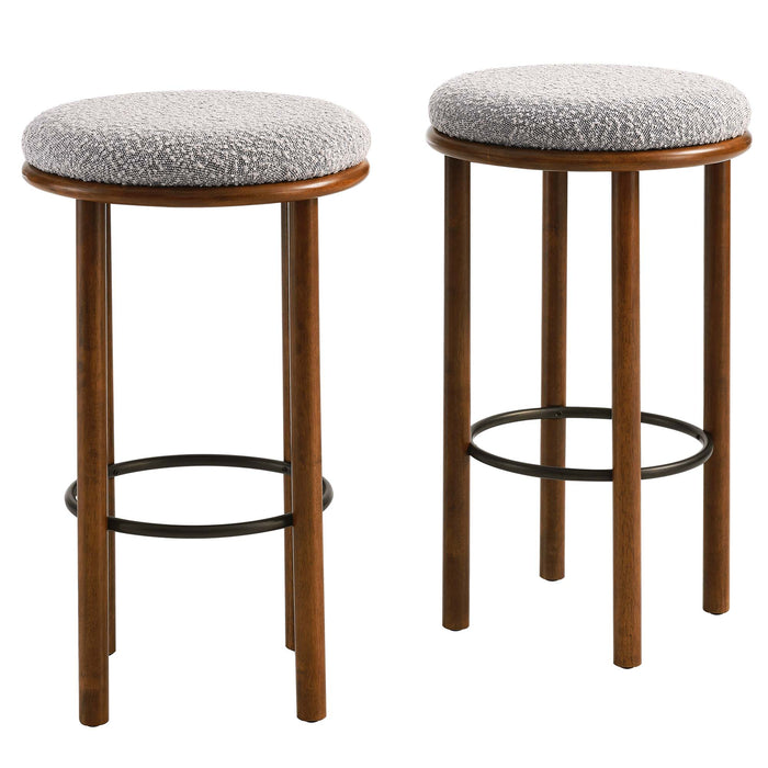 Fable Boucle Fabric Bar Stools - Set of 2