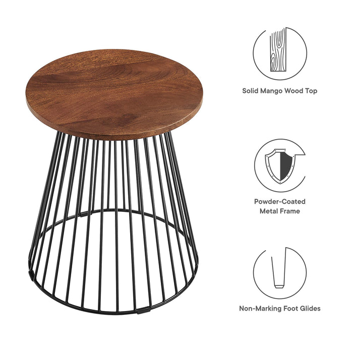 Valeo Round Wood and Metal Side Table