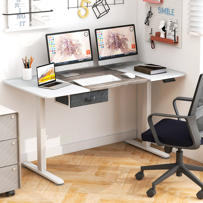 Height Adjustable Electric Standing Desk with USB Charging Port-Gray