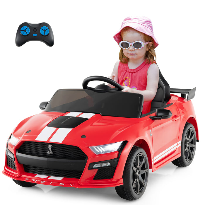 12V Licensed Ford Mustang Shelby GT500 Kids Ride on Car with Remote Control for Kids Aged 3-8-Red