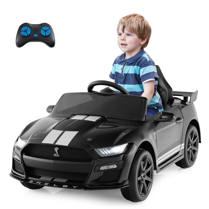 12V Licensed Ford Mustang Shelby GT500 Kids Ride on Car with Remote Control for Kids Aged 3-8-Black