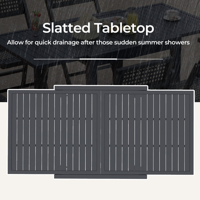 Expandable Patio Dining Table for 4-6 People-Grey