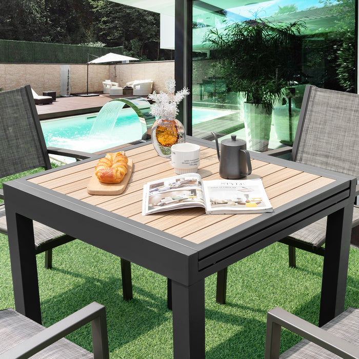 31.5-63 Inches Extendable Patio Table for 4-6 People-Natural